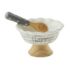 Mud Pie E2 Home Happy Everything Striped Candy Dish Set 3.5 x 5.5 Dia 48500230