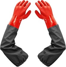 Large Pond Gloves Long Arm Waterproof Gloves,Long Rubber Gloves for Men Women