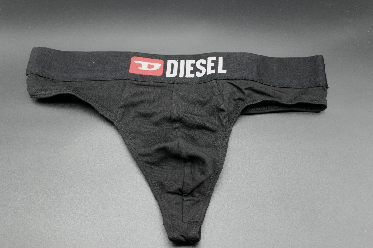 Diesel Men Black cotton stretch G string Thong underwear size XL