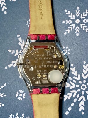 Swatch Watch Skin Rose De Plaisir 34mm SFK218 Pink Leather  display picture 3