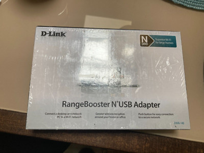 D-Link RangeBooster N USB Adapter DWA-140 Wireless N-300 Greater Reception New