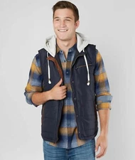 Outpost Makers Men's Hooded Puffer Vest - Navy - Large LG L - BKE Buckle