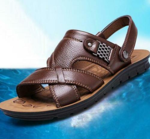 PANTOFOLA D’ORO Sandali uomo in pelle casual punta aperta ciabatte scarpe da spiaggia