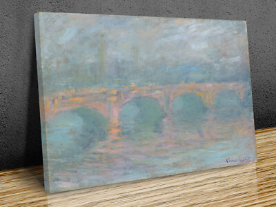 Waterloo Bridge, London, bei Sonnenuntergang montierter Leinwanddruck fertig zum Aufhängen