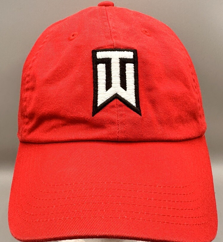 Nike Tiger Woods Baseball Hat Cap Adult Adjustable Red Mens Cotton