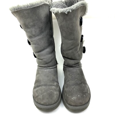 UGG Gray Fleece-Lined Boots s-l400.jpg main image 3