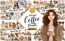 500 Coffee Clipart Bundle High-Quality 300 DPI PNG for Sublimation Crafts