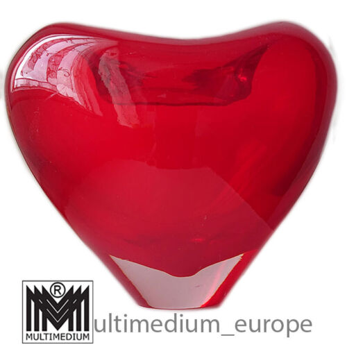 Vase Salviati en forme de cœur de Maria Christina Hamel 1989 rouge - Photo 1/4