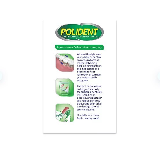 Polident 3-Minute Triple-Mint Antibacterial Denture Cleanser, Effervescent Table
