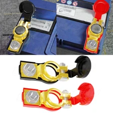 2 Car Battery Terminal Connector Clamp Clip Negative Positive Red&Black Cover US