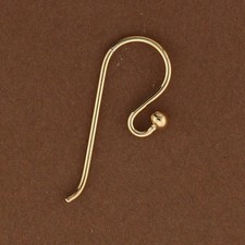 Vermeil Ear Hooks. Heavy Gauge Earwires. Bead End Earring Findings. 925 Silver