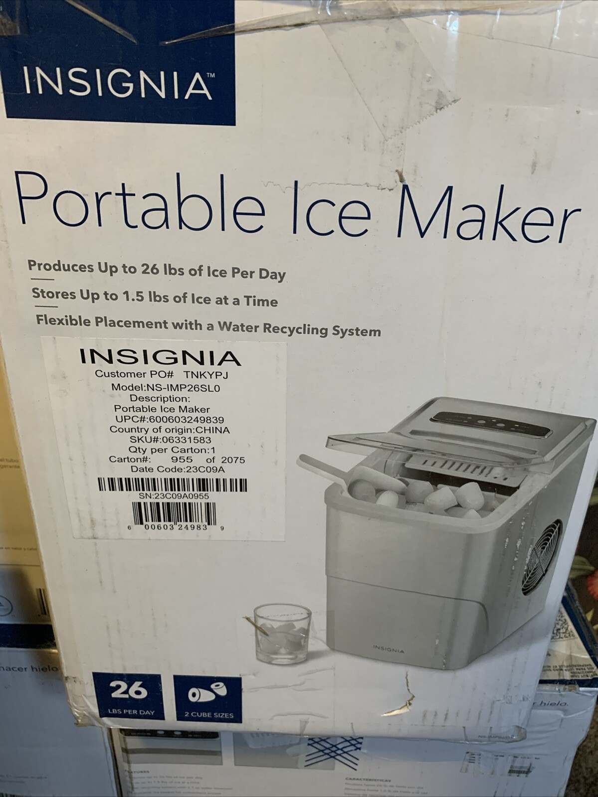Portable Ice Maker Bullet Insignia NS-IMP26SL0-image