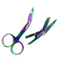 NEW GERMAN 1 Lister Bandage Nurse Scissors - 3.5" Multi Titanium Color Rainbow
