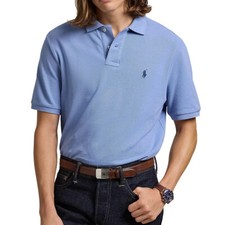 Polo Ralph Lauren Men's Classic Fit Cotton Mesh SS Polo Shirt Golf Logo Blue