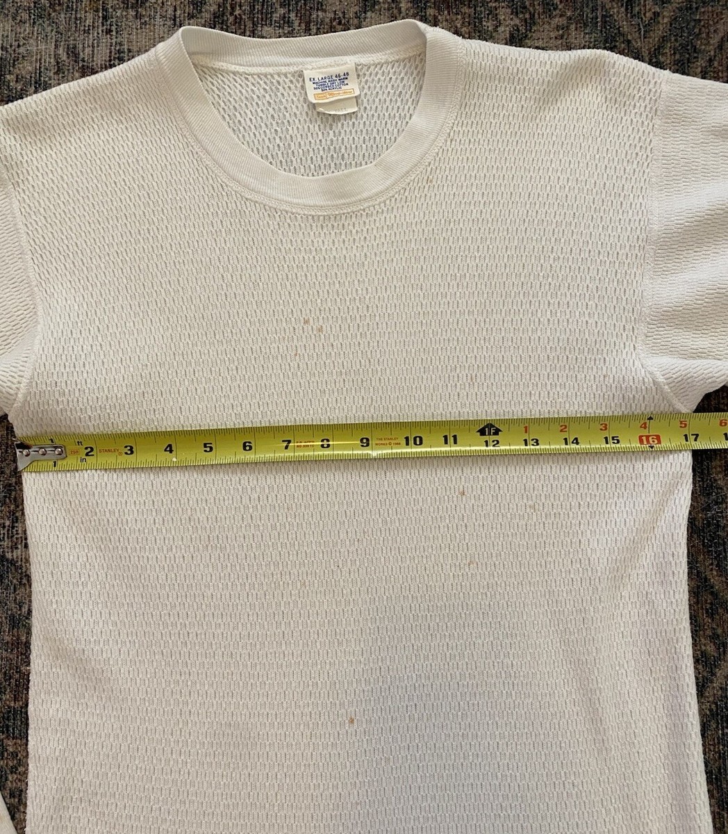 VTG 60s 70s Sears Roebuck Thermal Waffle Knit Long Sleeve Shirt XL