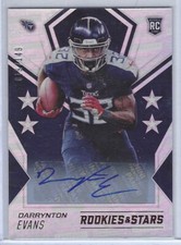 DARRYNTON EVANS 2020 ROOKIES AND STARS RED LONGEVITY AUTO RC #D /149