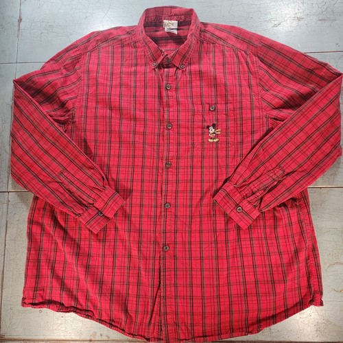 Disney Store Mickey Mouse Mens Button Down Shirt Long Sleeve Size XL