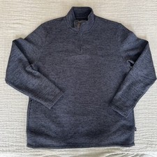 Chaps Black And Gray 1/4 Zip Knit Pullover Sweater Men's 2XL Pre-Owned