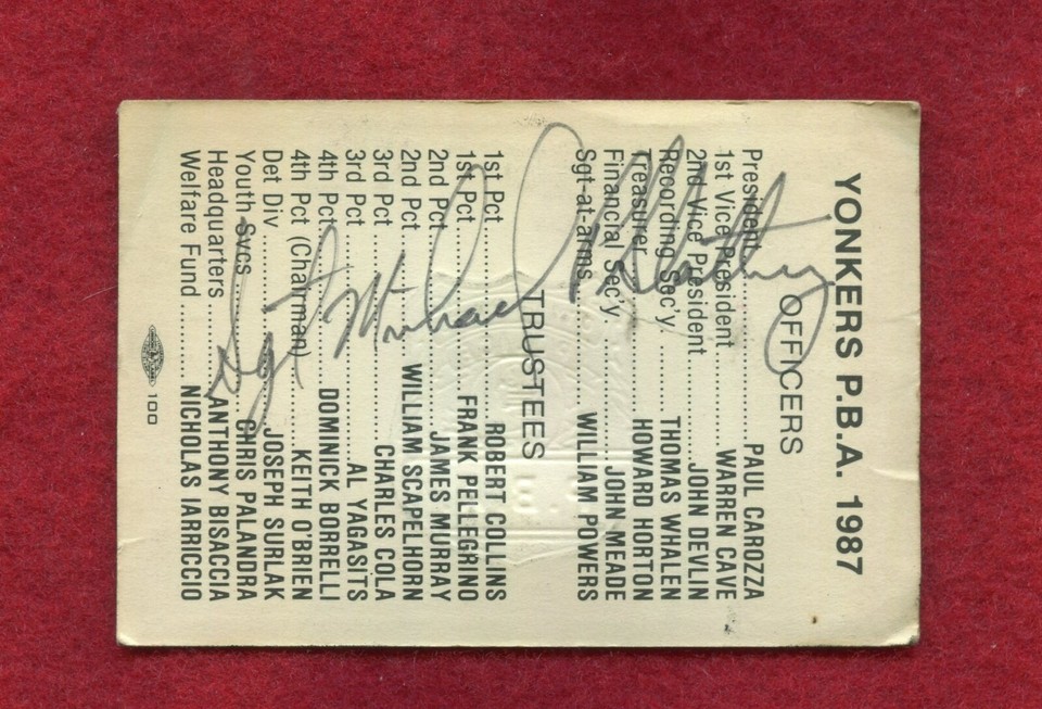 vintage 1987 NYPD yonkers PBA CARD MEMBERSHIP ID eBay