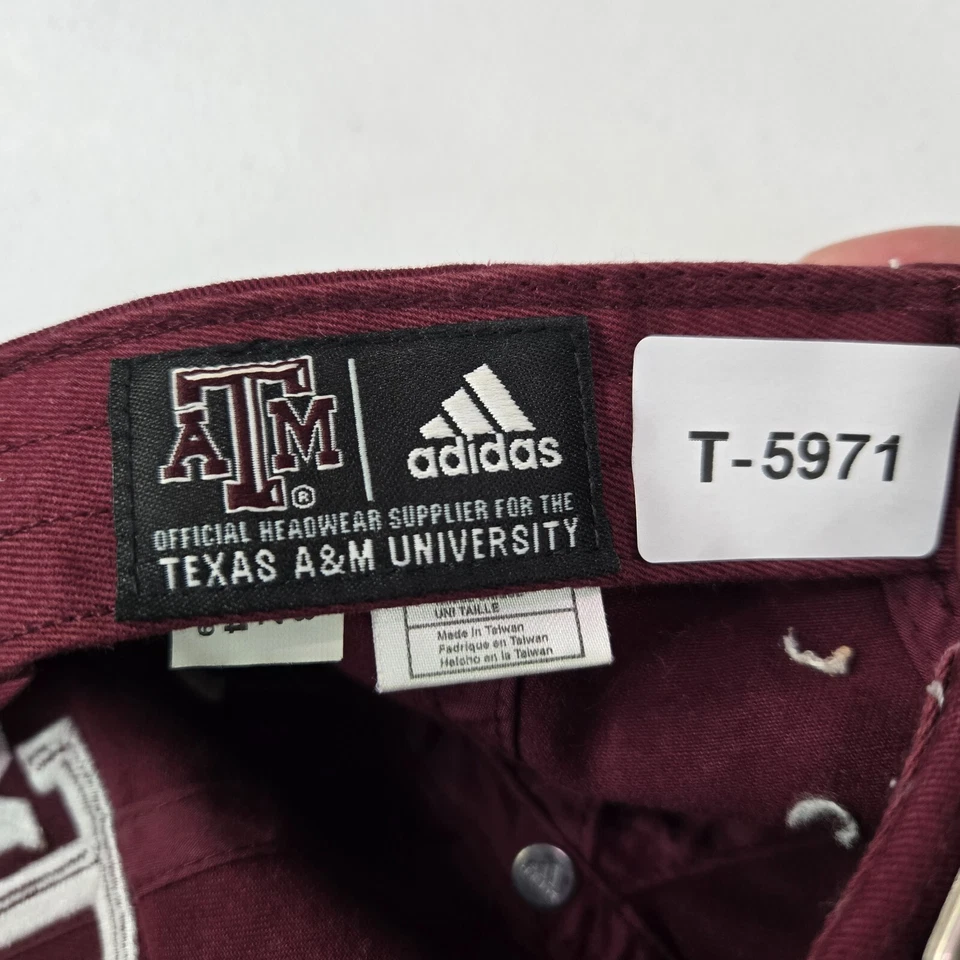 Texas Aggies Men Hat OS Red Strapback Adidas A&M Embroidered - Image 2 of 4