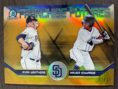 2018 Bowman Chrome Ryan Weathers Xavier Edwards Gold Refractor Franchise Futures