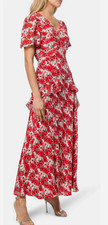 NEW Rixo Evie Diana Floral  Silk Midi Dress SIZE: S M