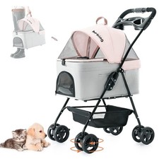 3-in-1 Pet Stroller for Small Dogs and Cats, Folding Lightweight Dog Stroller...