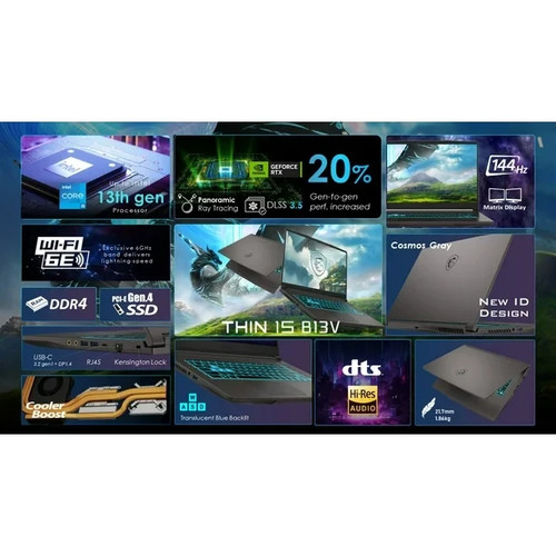 MSI Thin 15 Gaming Laptop 15.6" FHD 144Hz RTX 4050 i5-13420H 16GB 512GB NEW - Picture 14 of 14