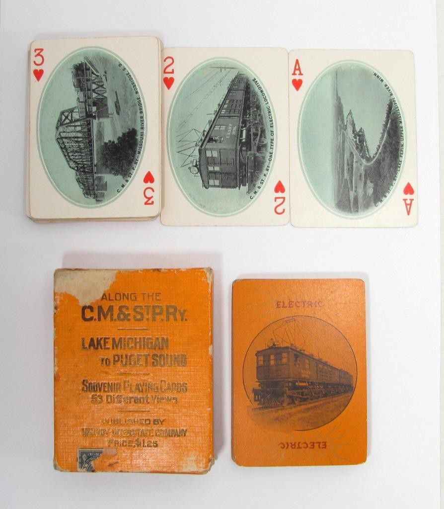 VTG C.M.& St.P.RY Van Noy Souvenir Playing Cards Railway Locomotive Chicago