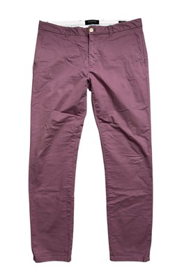 Scotch & Soda Pants Mens Size 33x32 (Fits 35x30) Purple Mauve Mott Slim Chino