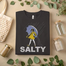 Salty Shirt Funny Retro Umbrella Girl Tee Vintage Style Humor T-Shirt A400