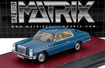 Matrix Scale Models 1/43 Mercedes Benz S-Class 280C Coupe 1968 Blue MX11302-242