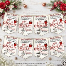 Mrs. Claus Hot Chocolate Bunting | Vintage Christmas Cocoa Bar Decor Garland