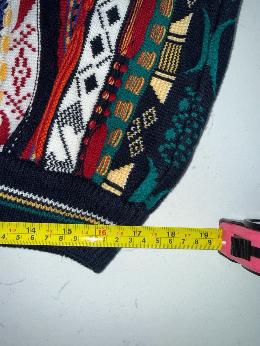 Vintage Cotton Traders Coogi Style 3D Knit Sweater Mens 2XL NEW