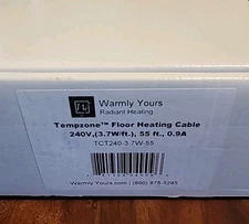 WarmlyYours TempZone 240V Floor Heating Cable 55ft (18 Sf) Wire And Senor