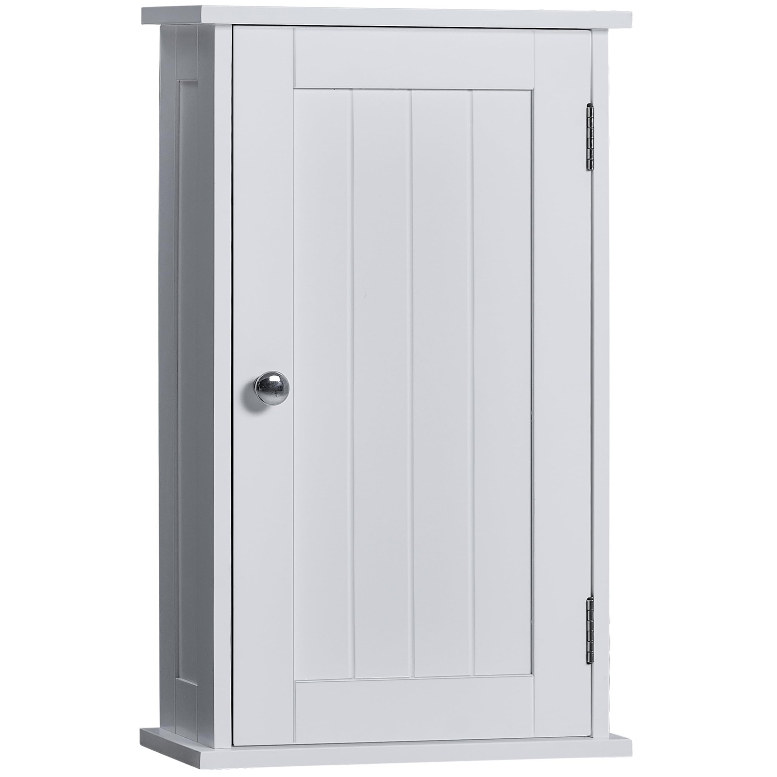 Bathroom Cabinet Single Wall Mounted Storage Cupboard 3-Tier Shelf, White - Image 8