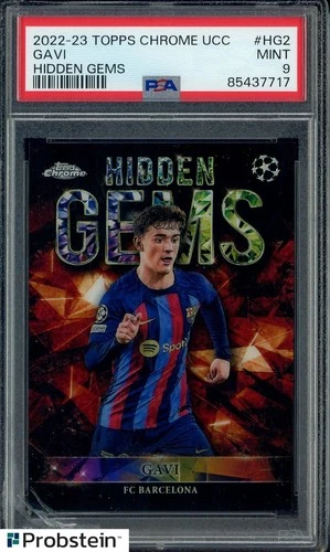 2022-23 Topps Chrome UCC Soccer Hidden Gems Gavi SSP CASE HIT PSA 9