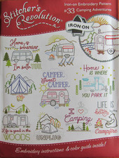 Stitchers Revolution CAMPING ADVENTURES Embroidery Transfer Pattern 33 GLAMPING!