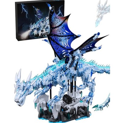 Mechanical Ice Dragon Building Set, 1646 Pieces Large Fantasy Model Kit with ...
