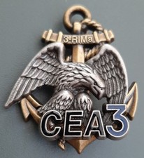 Insigne 3° RIMA CEA vintage Régiment Infanterie de Marine ORIGINAL BADGE
