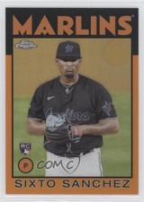 2021 Chrome 1986 Topps Baseball Orange Refractor 14/25 Sixto Sanchez zu8