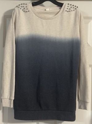 Forever 21 Vintage Spike Shoulder Streetcore Crewneck Sweatshirt Ombré Size S