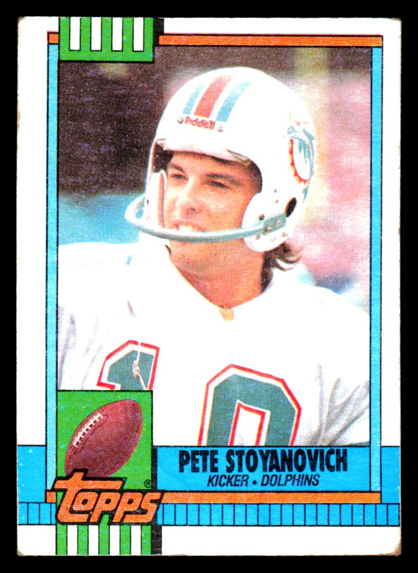 1990 Topps #320 Pete Stoyanovich Miami Dolphins Rookie