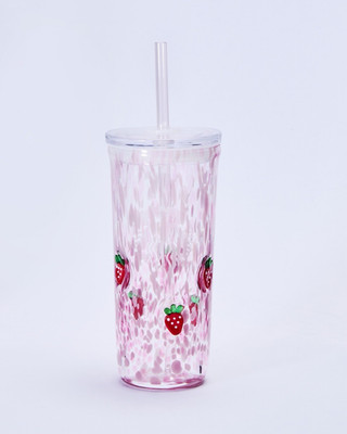 Starbucks Pink Strawberry Glass Cold Cup 16 oz   Summer Collection   New