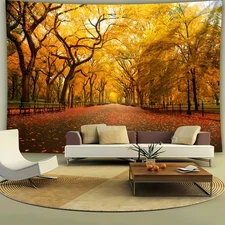 HOME/1pc Super Large Size Autumn Forest Landscape Print Tapestry,Polyster Photog