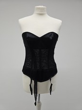 Obsessive Korsett / Corsage – Schwarz mit Spitze & Strapshaltern