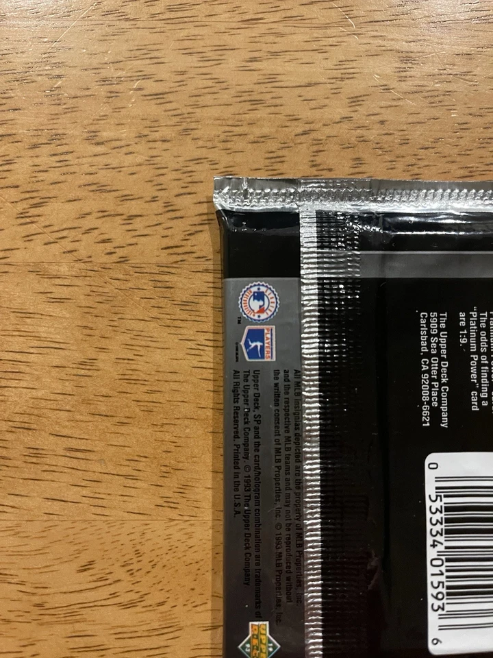 Paquete de béisbol sellado Upper Deck SP 1993 busca tarjeta de novato Derek Jeter (RC) Foto 4 de 4
