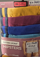 Marks & Spencer Confezione 4 Boxer Hipsters Cotone Lycra Cool & Fresh 2XL 42-44"