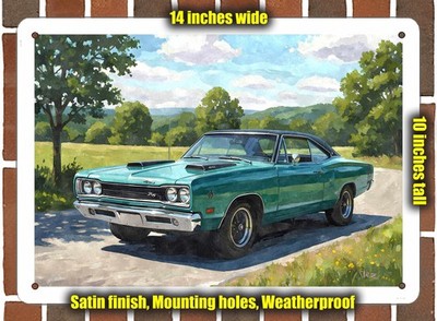 Metal Sign - 1969 Dodge Coronet Super Bee 5 Watercolor - 14x10