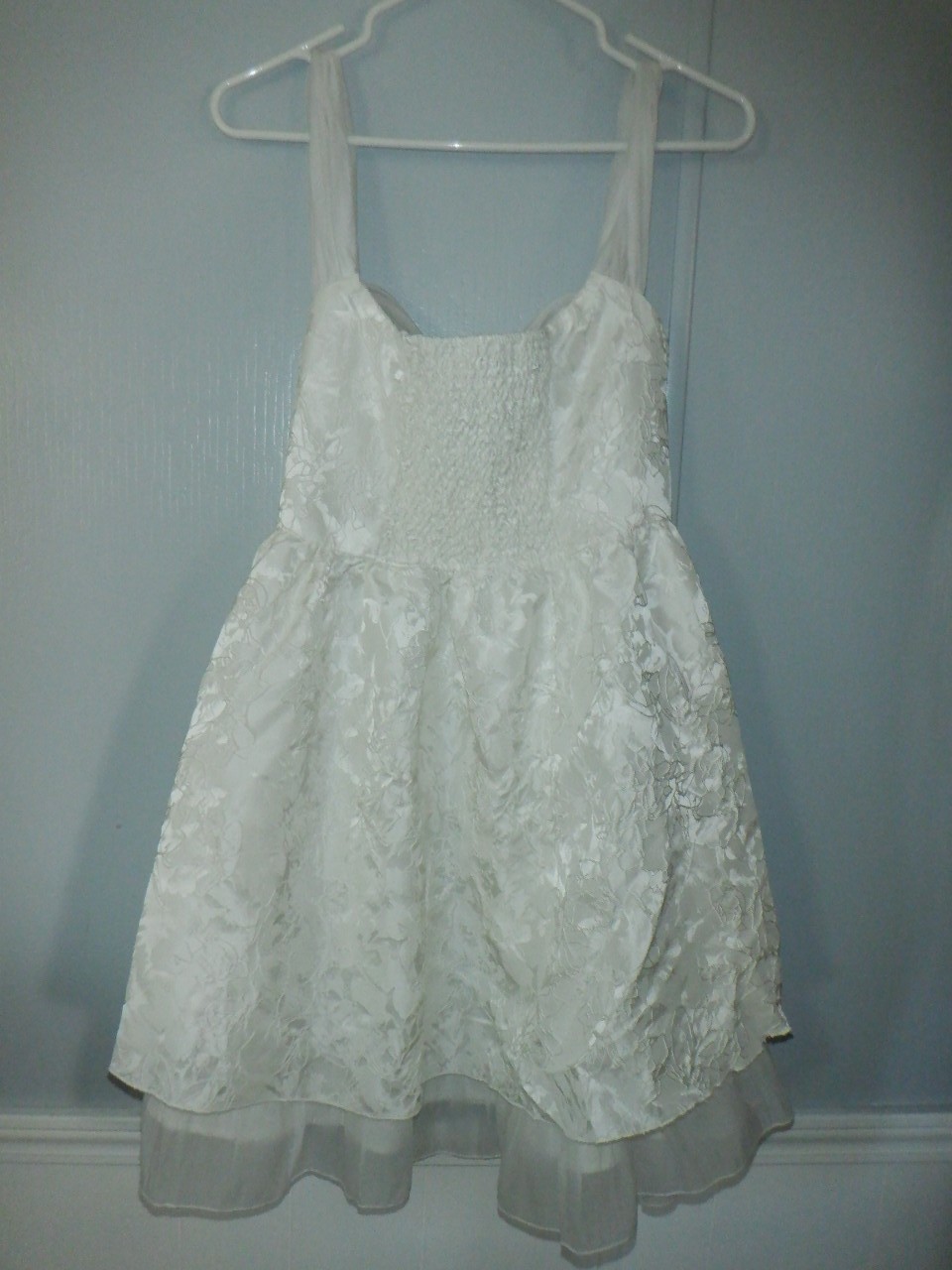 Lot of 2 Women's Sz XL White & Ivory Mini Dress Skort Party Dress Prom Wedding